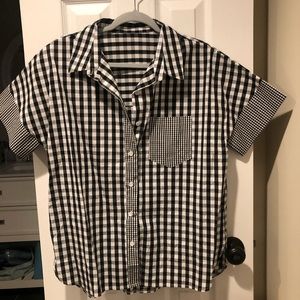 Plaid short sleeve button down
